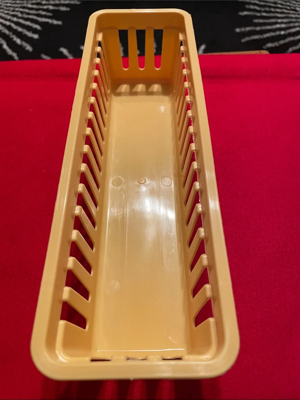 Set of Two Slim Plastic Storage Trays-Gold